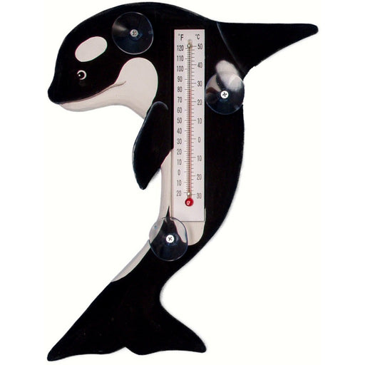 Leaping Orca Whale Small Window Thermometer