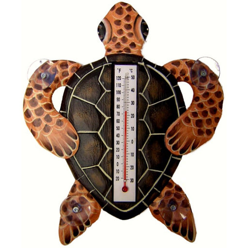 Brown Turtle Small Window Thermometer