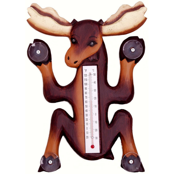 Climbing Moose Small Window Thermometer