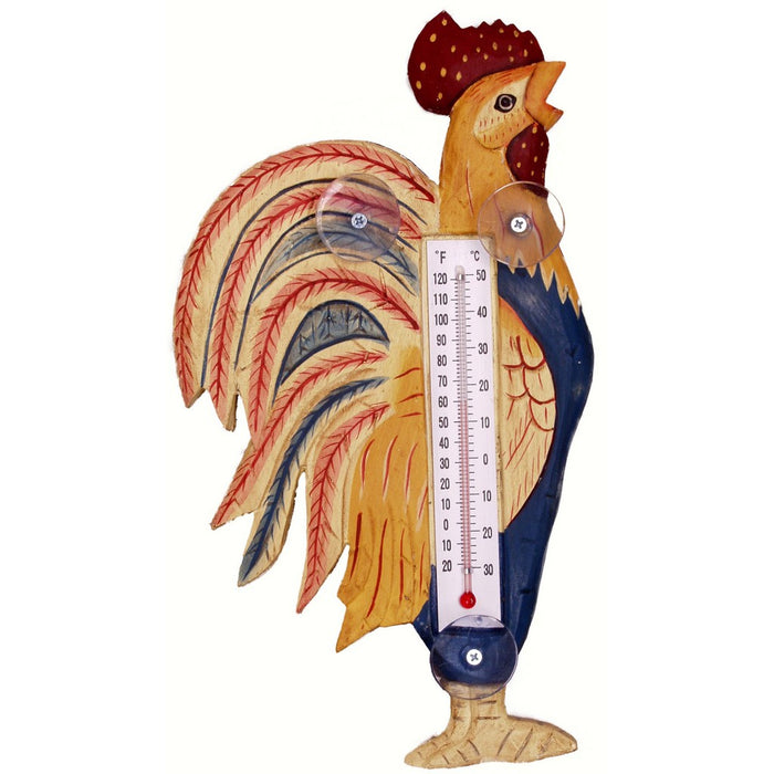 Country Rooster Small Window Thermometer