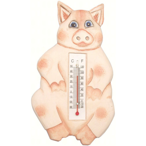 Sitting Pig Small Window Thermometer