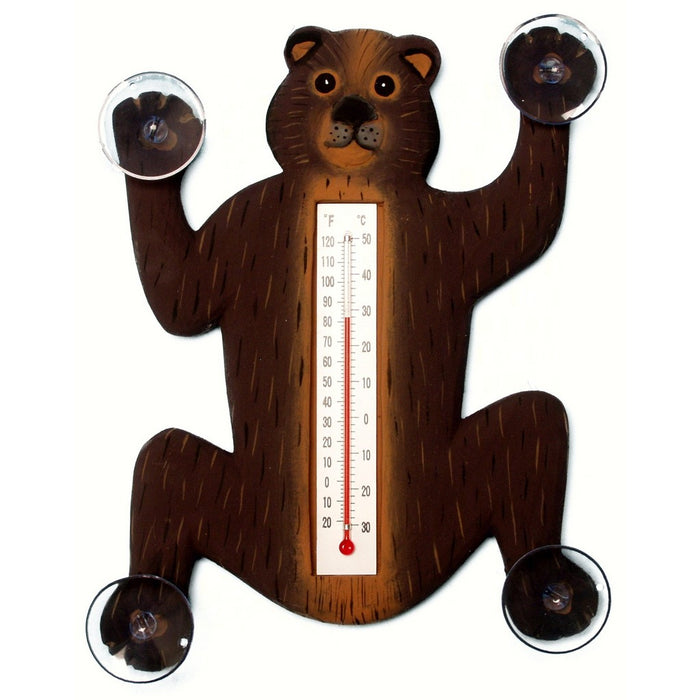 Climbing Black Bear Small Window Thermometer