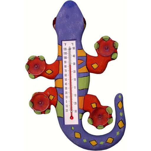 Climbing Multi Color Gecko Large Window Thermometer