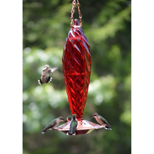 Crystal Spiral Glass Hummingbird Feeder