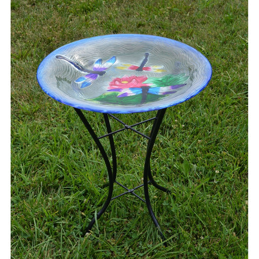 Dragonfly Trio Bird Bath with Stand