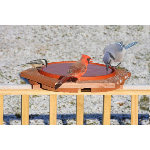 Cedar Heated Deck Bird Bath