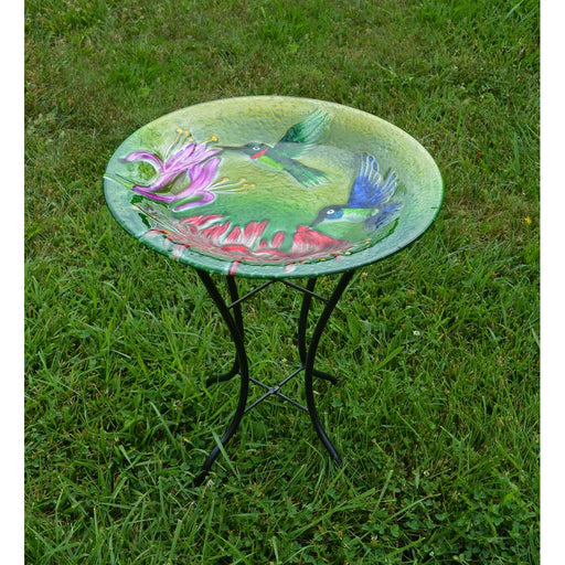 Fluttering Hummingbirds Birdbath w/Stand