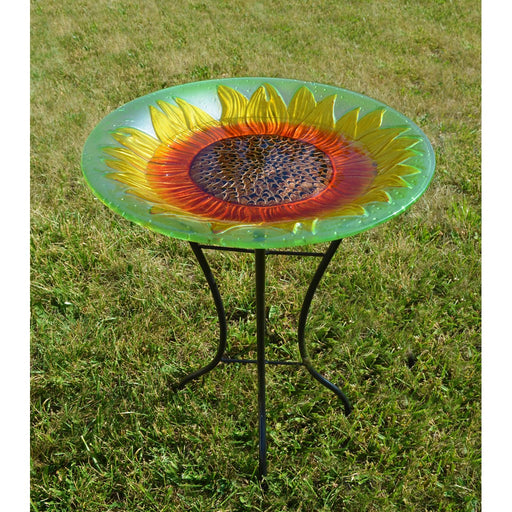 Sunflower Bird Bath with Stand