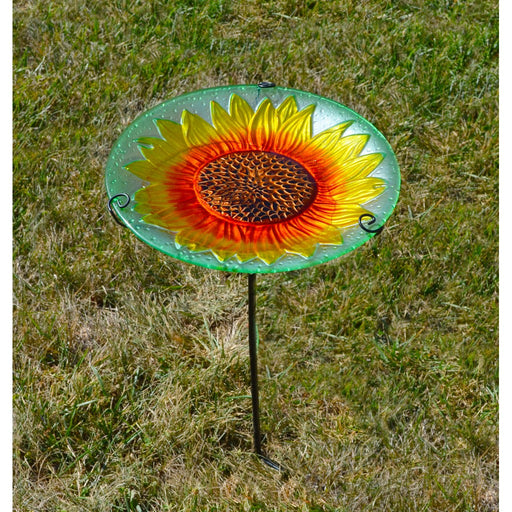 Sunflower Staked Birdbath