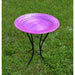 Magenta Swirl Birdbath w/Stand