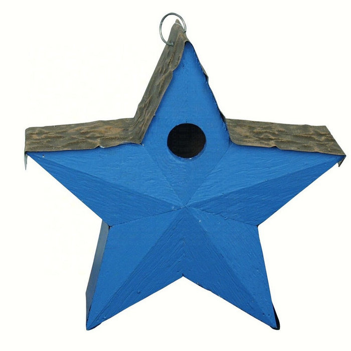 Country Star Birdhouse Blue