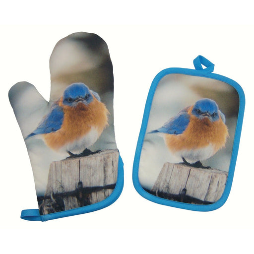 Potholder and Oven Mitt Set Mad Bluebird