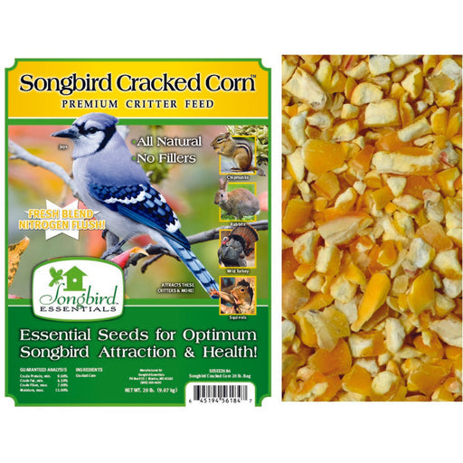 SONGBIRD CRACKED CORN, 20 LB + FREIGHT