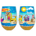 Stemless Wine Glass Beachy Fun Bottom's Up
