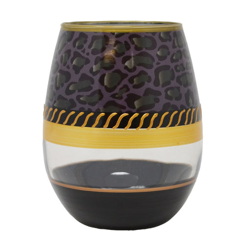 Stemless Wine Glass Deco Jaguar