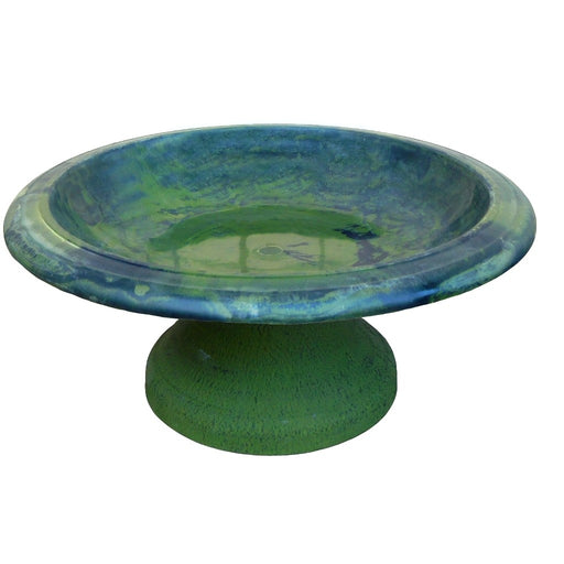 Fiber Clay Bird Bowl w/Small Base Hunter Green