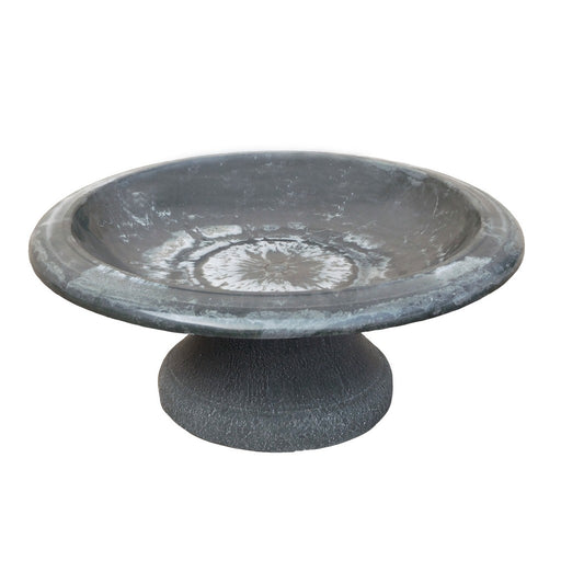 Fiber Clay Bird Bowl with Small Base Cool Grey