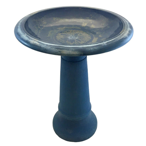 Navy Blue Fiber Clay Bird Bath (must order in 2's)