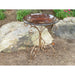 Antique Brown Birdbath w/Metal Base