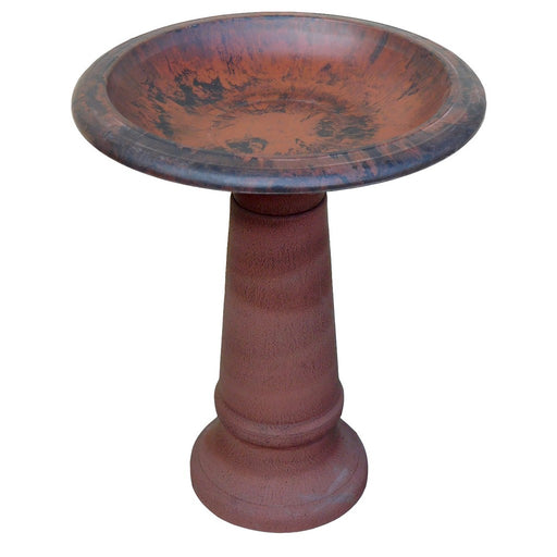 Antique Brown Fiber Clay Bird Bath (must order in 2's)