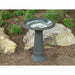 Grey Fiber Clay Birdbath with Base