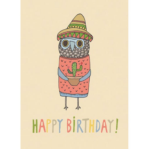 Owl & Cactus Birthday Blank