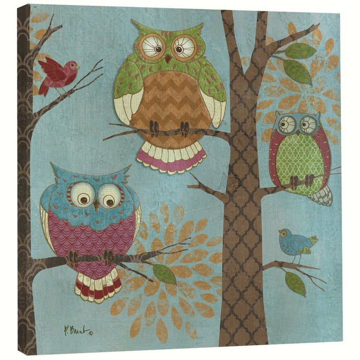 Fantasy Owls Vertical Art Plaque