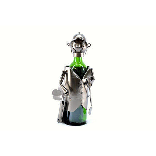 Golfer with Caddy Wine Bottle Holder