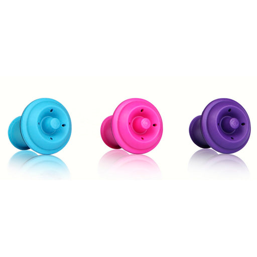 Wine Stoppers (Set of 3 - 1 Pink, 1 Purple, 1 Blue)
