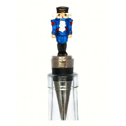 Bottle Stopper Blue Nutcracker Hand Painted