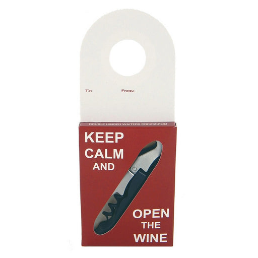 Bottleneck Gift Tag with Corkscrew - Keep Calm