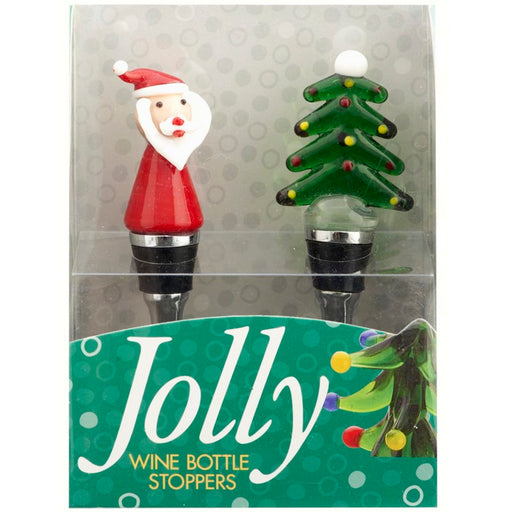 Bottle Stopper - Santa/Tree - S/2 PVC
