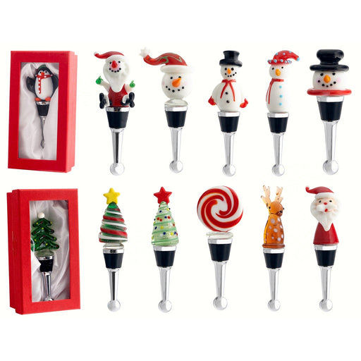 Bottle Stoppers - Holiday (Red GB) -12 Piece Assortment.