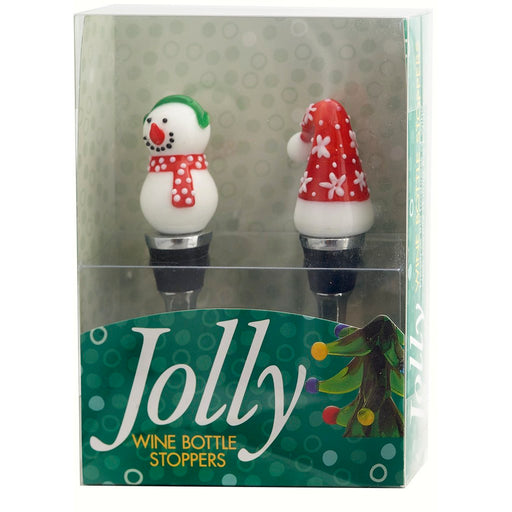 Bottle Stoppers - Snowman and Hat - S/2 PVC