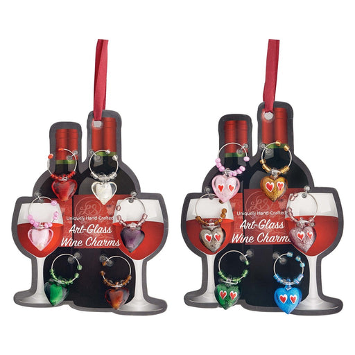 Wine Charms - Hearts - Carded
