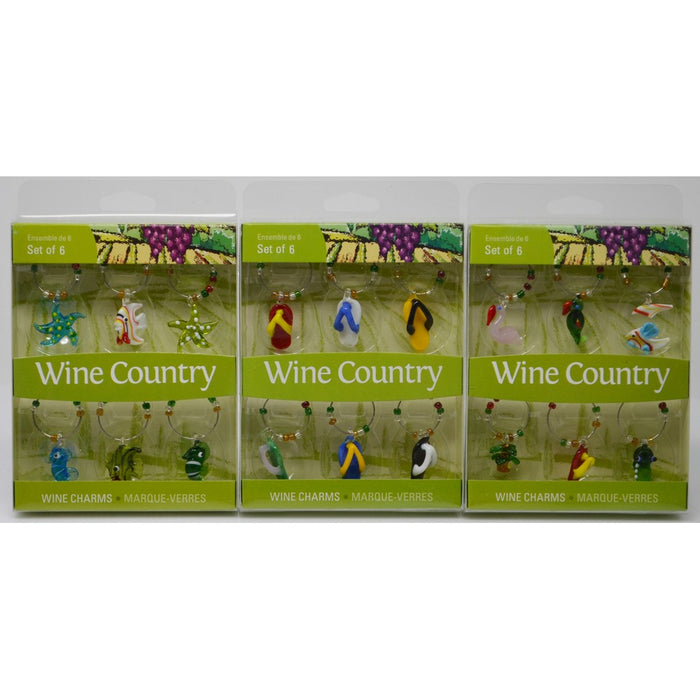 Wine Charms - Coastal - with Display Case