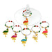 Flamingos Wine Charm Set S/6