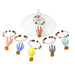 Glass Hot Air Balloon Wine Charms S/6