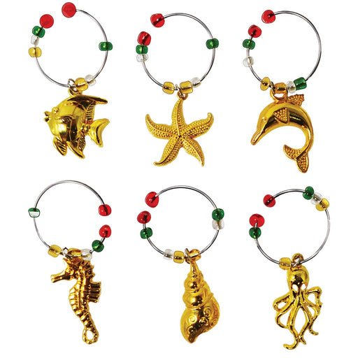 Wine Charms - Golden Sea Life