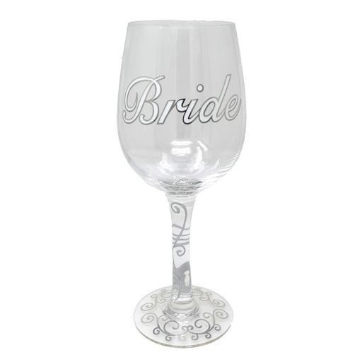 Bride Wine Glass with Clear Stem