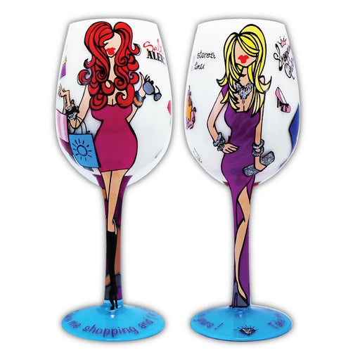 Wine Glass  I'd Rather Be Shopping