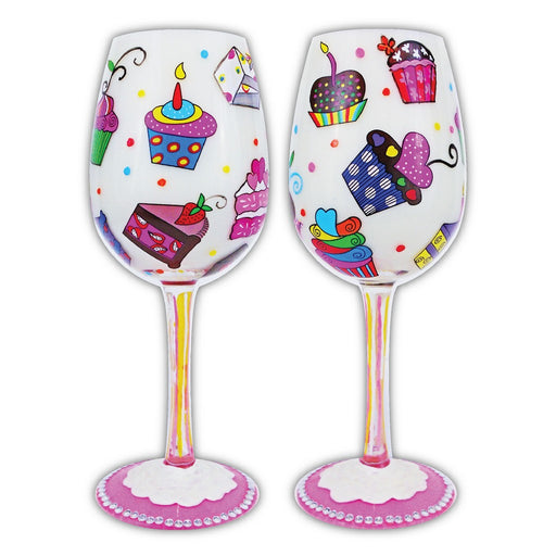 Wine Glass Let's Eat Cake