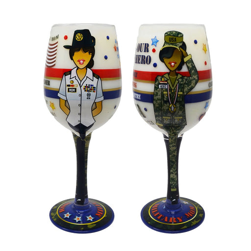 Wine Glass Military Mom