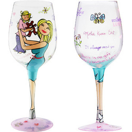 Wine Glass Motherly Love Girl