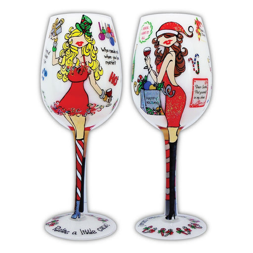 Wine Glass "" Santa, I Want It All""