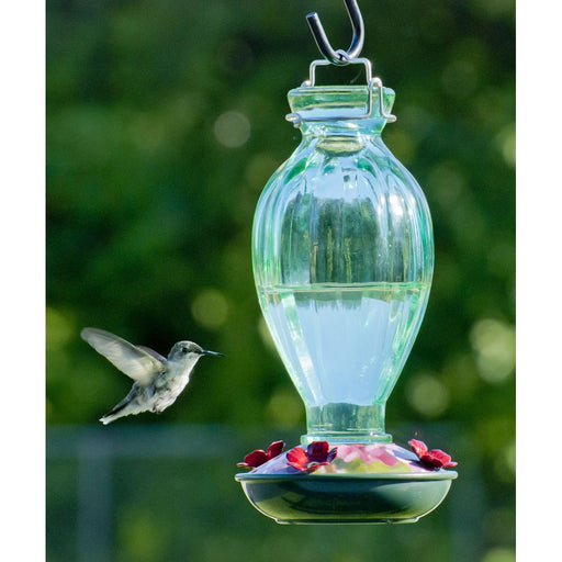 20 oz. Fluted Glass Hummingbird Feeder