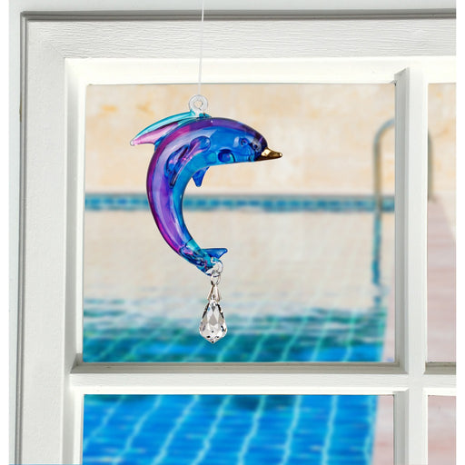 Fantasy Glass Dolphin, Purple