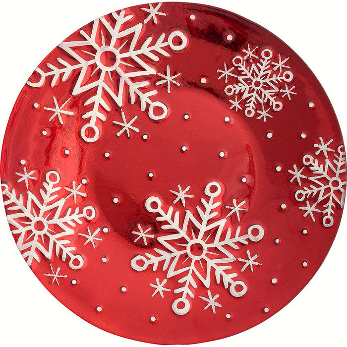 Platter - Red Snowflakes - 12 inRound