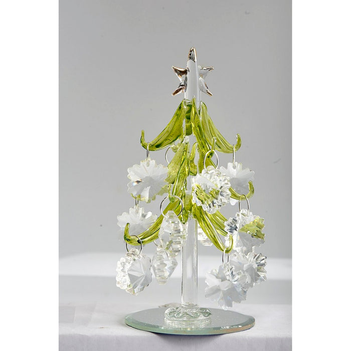 Tree - Green with Crystal Snowflake Ornaments - 6 Inch GB