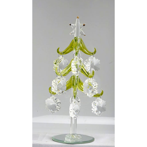 Tree - Green with Crystal Snowflake Ornaments - 8 Inch GB